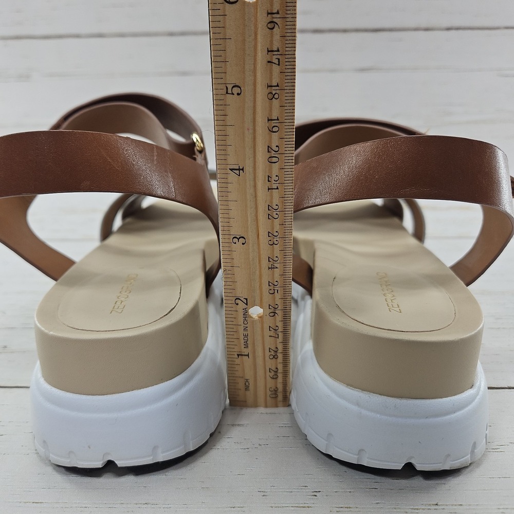 Cole Haan Zerogrand Sandals Womens 9 B Brown Tan Leather Soho Snake Platform - Picture 5 of 9
